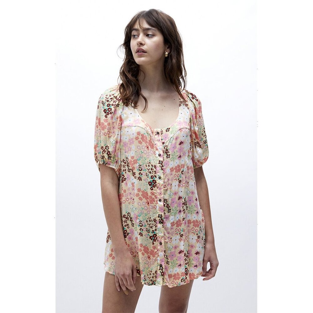 New Free People Callie Floral Print Tunic Dress XL Nordstrom